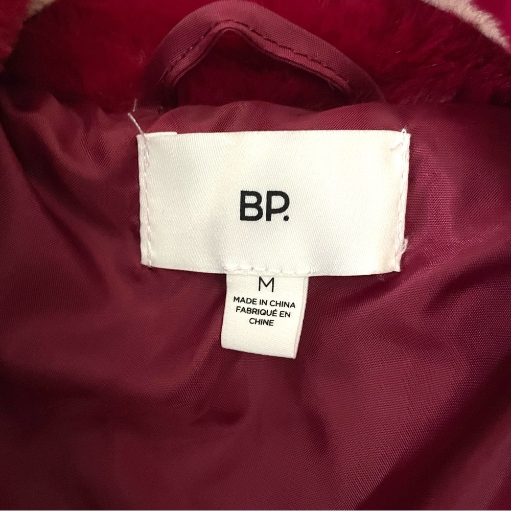 Nordstrom BP Silky Faux Fur Jacket Lined Raspberry NWT - Picture 11 of 12